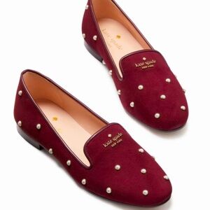 Kate Spade Claudia Pearl Flats in Deep Berry Size 9.5